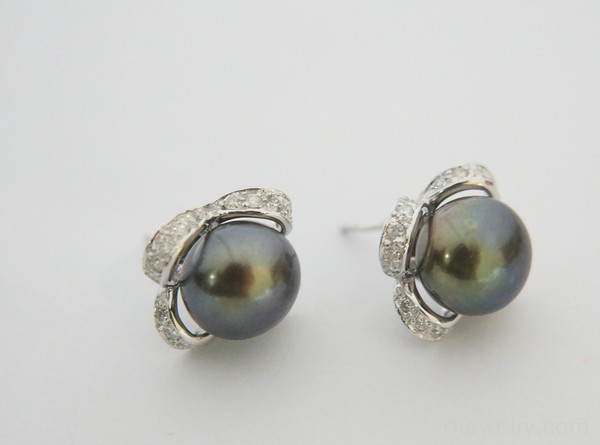 گوشواره جواهر برليان - کد 13629