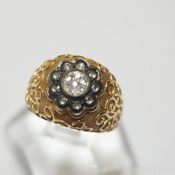 انگشتر جواهر الماس - کد 13717