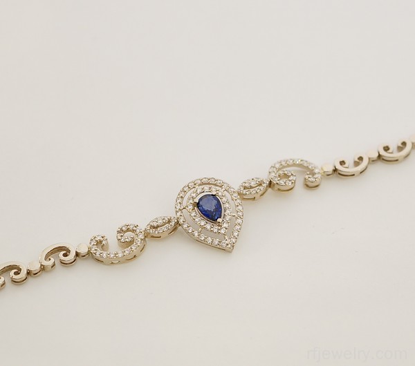 دستبند جواهر ياقوت کبود - کد 17391