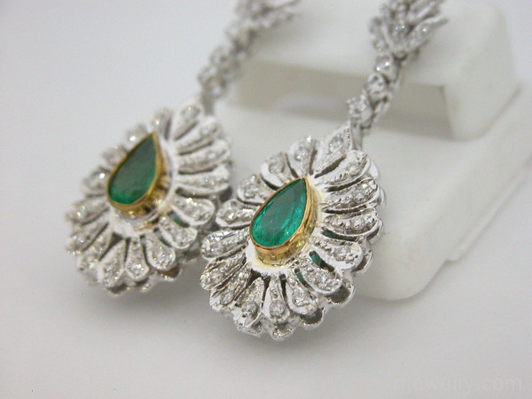 گوشواره جواهر زمرد - کد 7154