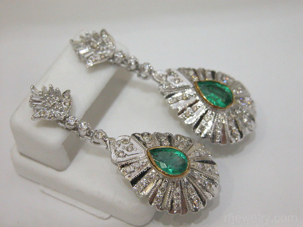 گوشواره جواهر زمرد - کد 7156