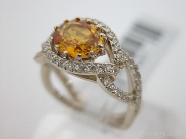 انگشتر جواهر سيترين - کد 7451