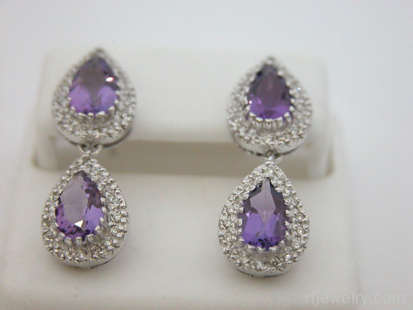 گوشواره جواهر برليان - کد 7468