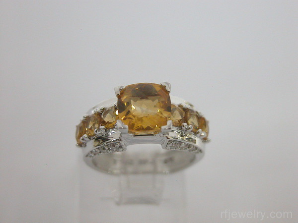 انگشتر جواهر سيترين - کد 9046