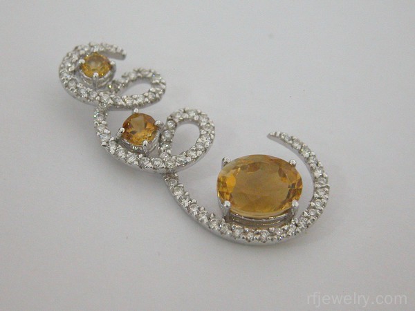 آویز جواهر سيترين - کد 9256