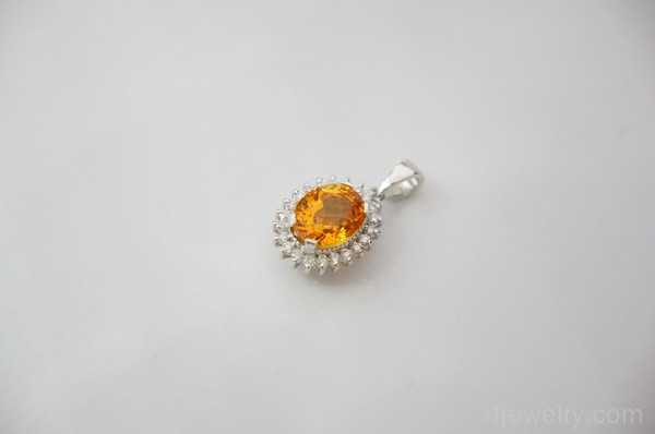 آویز جواهر سيترين - کد 9871